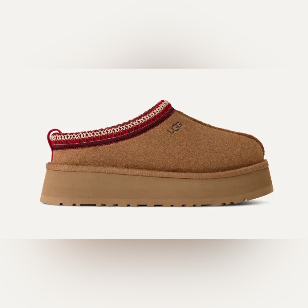 UGG Tazz II Platform Slip On Slippers in Chestnut Brown NWOB